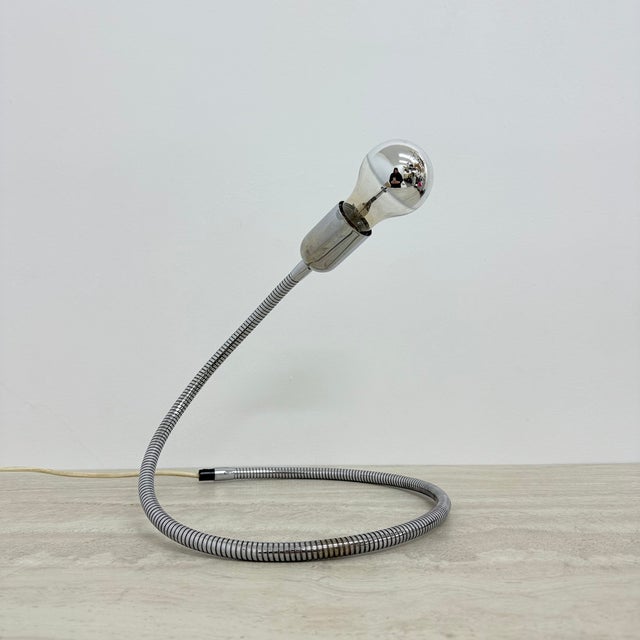 Silver Mid-Century Snake Desk Lamp from Gepo, 1970s For Sale - Image 8 of 18