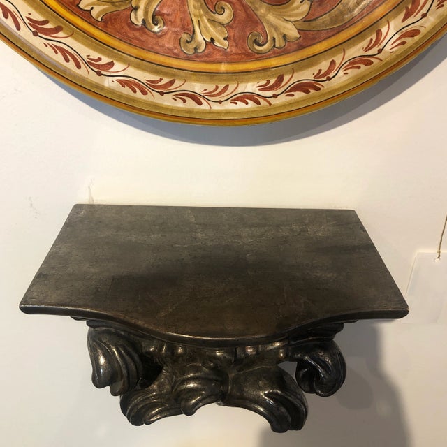 Silver Italian Vintage Intricately Hand Carved Wall Bracket For Sale - Image 8 of 12