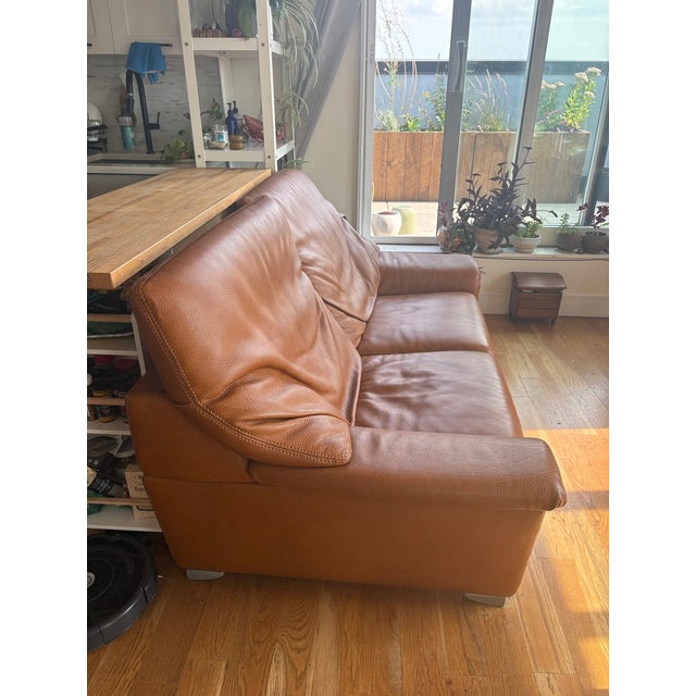 Traditional Durlet Leather Loveseat For Sale - Image 3 of 7