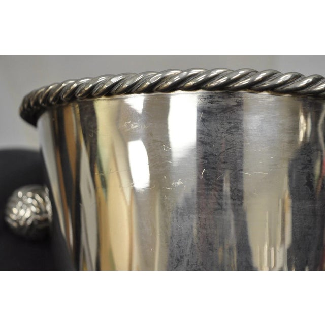 Mid 20th Century Hollywood Regency Silver Plated Champagne Chiller Ice Bucket With Knot Handles For Sale - Image 9 of 12