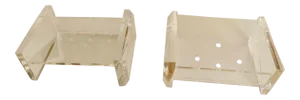 Modernist Lucite Soap Dish Dishes - A Pair Acrylic