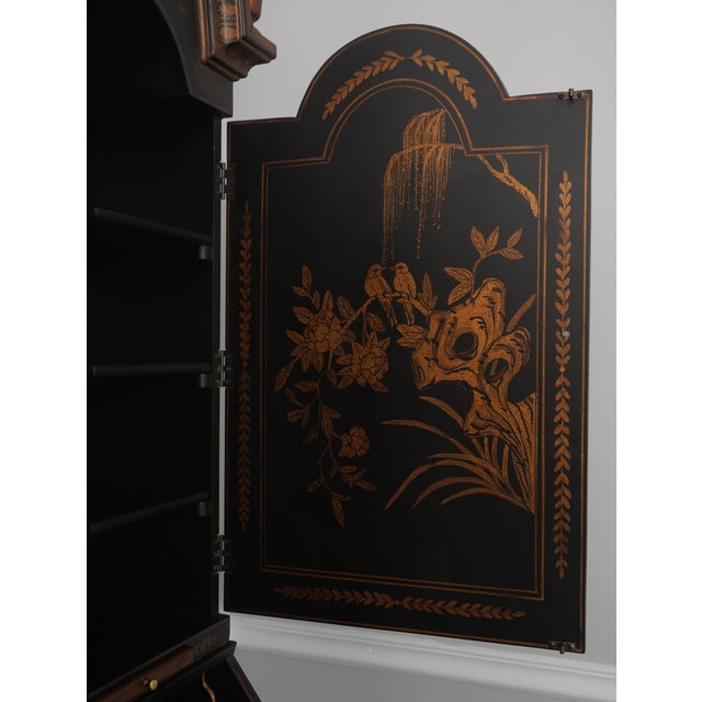 1990s Harden Black Painted Chinoiserie Secretary Desk For Sale - Image 5 of 18