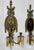 Antique Empire Brass & Stained Glass Crystal Prism Candle Wall Sconces - A Pair For Sale - Image 4 of 11