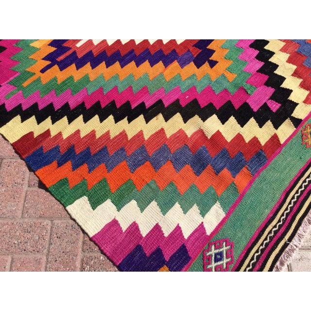 Textile Vintage Bohemian Kilim - 60" X 110" For Sale - Image 7 of 13