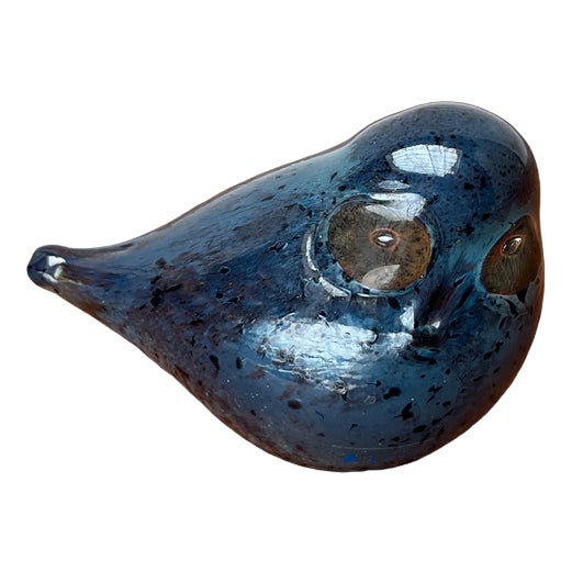 Vintage Art Glass Owl from Arctic Finland, 1970s For Sale