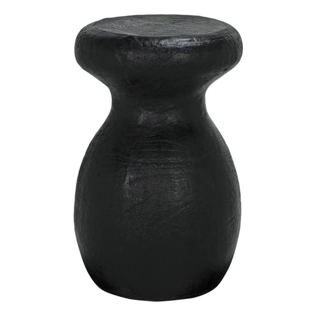 NOIR Samson Stool/Side Table, Black Burnt Resin For Sale