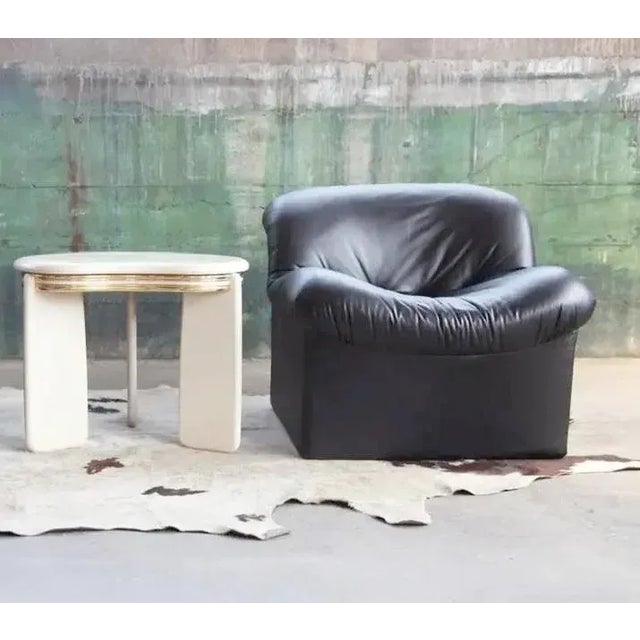 Mid-Century Modern Postmodern Black Upholstered Sculptural Lounge Chair, 1980s, (One Chair 2 Avail) For Sale - Image 3 of 12