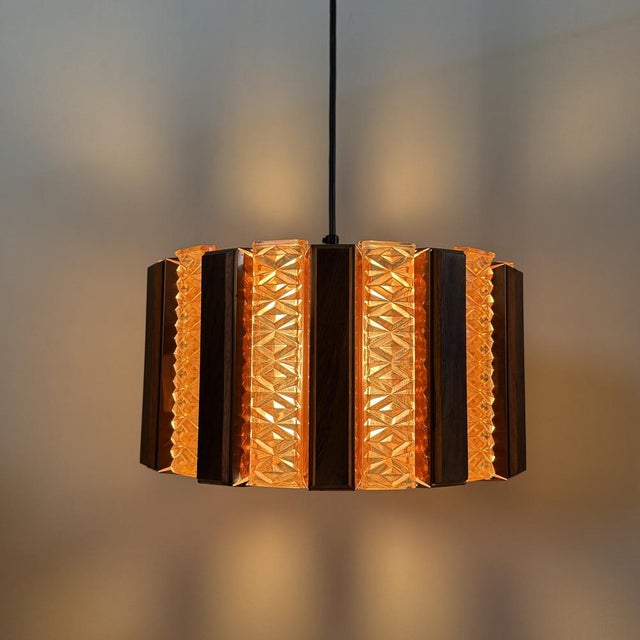 Gold Danish Pendant Lamp by Werner Schou for Coronell Elektro, 1960s For Sale - Image 8 of 18