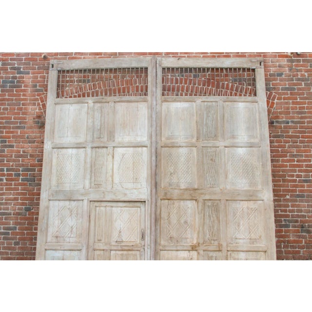 Pair of Antique Indo-French Monumental Doors For Sale - Image 4 of 12