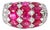 Late 20th Century Size 6.75 14K White Gold Ruby Diamond Ring Band Estate For Sale
