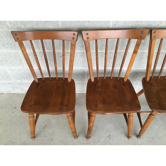 Vintage Mid Century Ethan Allen Heirloom Maple Squire Chairs Set of 4