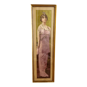 Antique Edwardian 1916 Pabst Brewing Yard Long Advertising Flapper Girl Print