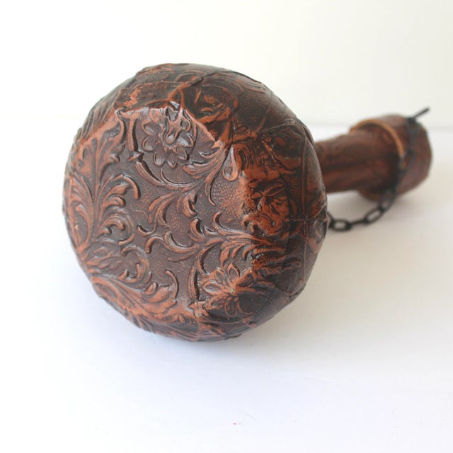 Animal Skin Vintage Spanish Tooled Leather Porron Wine or Liquor Decanter For Sale - Image 7 of 10
