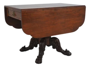 American 19th Century Mahogany Empire Style Drop-Leaf Table