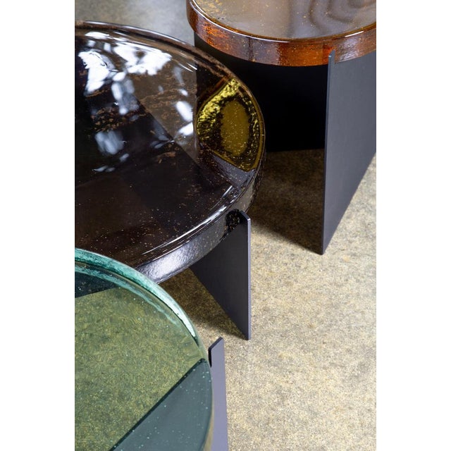 Designed by German talent Sebastian Herkner, the Alwa series features minimalistic side tables composed of metal frames...