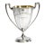 Gleaming Double Handle Antique Sterling Silver Small Trophy Cup Home Decor For Sale