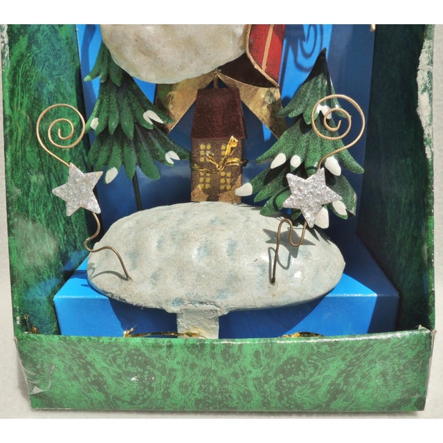 Early 21st Century Large Decorative Metal Tin Snowman Christmas Stocking Holder For Sale - Image 5 of 8