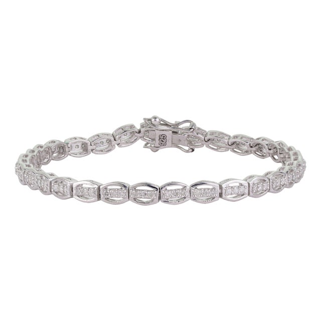 Luxury Open Work Round Cut Diamond Tennis Bracelet for Women - New Year Gift For Sale
