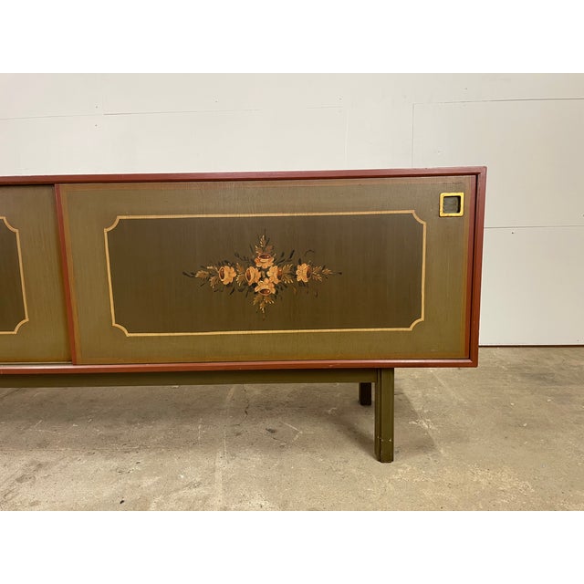Low Sideboard in Oak with Sliding Doors from Omann Jun Møbelfabrik, Denmark, 1960s For Sale - Image 4 of 12