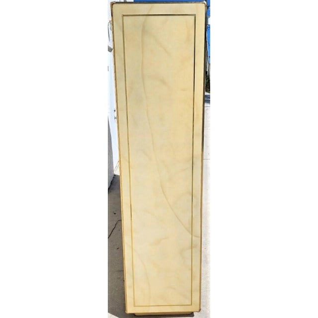 1970s Faux Goatskin Display Etagere Bar Cabinets by John Stuart For Sale - Image 5 of 13