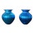 Vintage Vases in Iridescent Blue Glass With Yellow Gold Interiors, a Pair For Sale