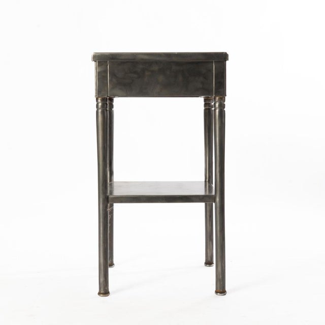 1930s Brushed Metal One Drawer Stand For Sale - Image 4 of 7