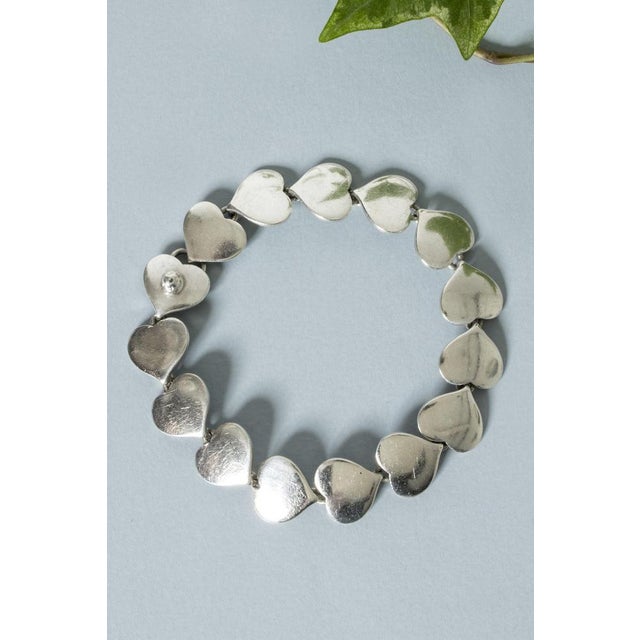 Metal Silver Bracelet by Karl Gustav Hansen, 1950s For Sale - Image 7 of 7