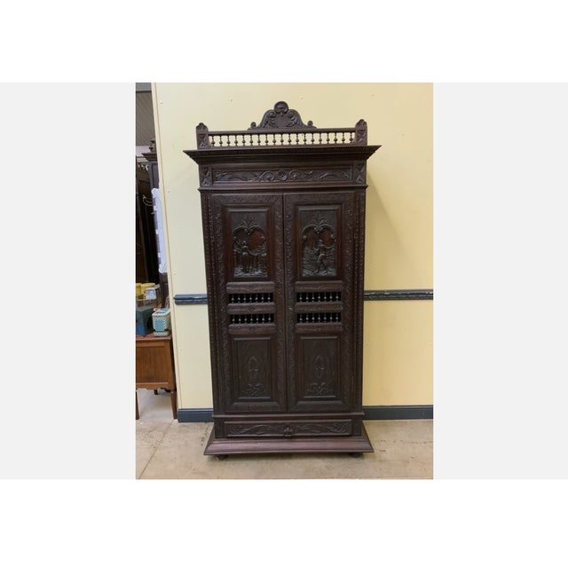 Antique Breton China Cabinet, 1880 For Sale - Image 11 of 11