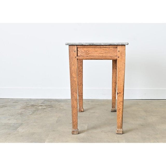French 19th Century Marble Top Oak Console For Sale - Image 4 of 13