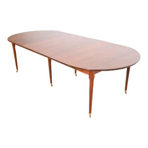 Baker Furniture French Regency Louis XVI Solid Cherry Wood Extension Dining Table, Newly Refinished