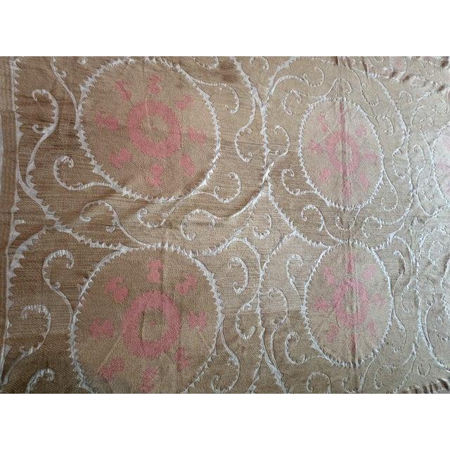 Samarkand Suzani Wall Hanging - Boho Textile 7'7'' X 11'4'' For Sale - Image 10 of 11