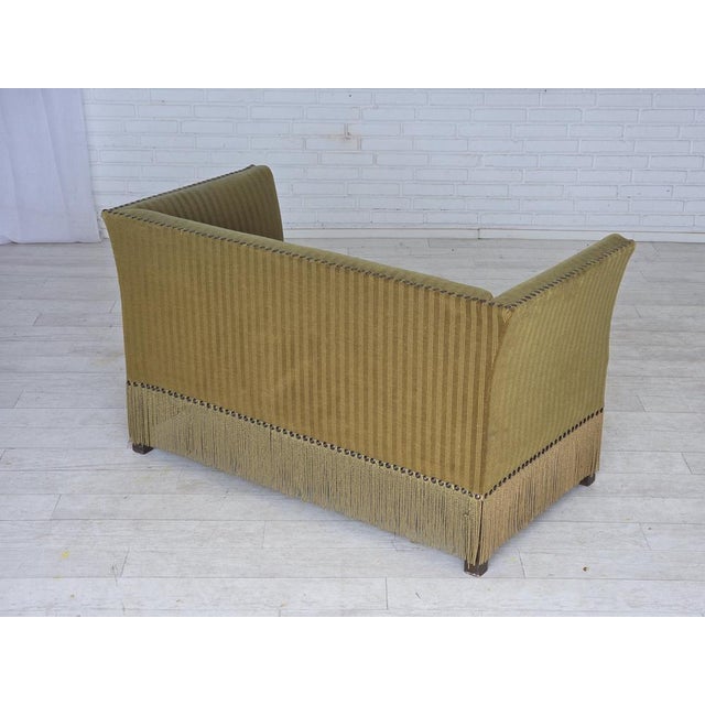Wood Danish 2-Seater Sofa in Green Velour, 1970s For Sale - Image 7 of 18