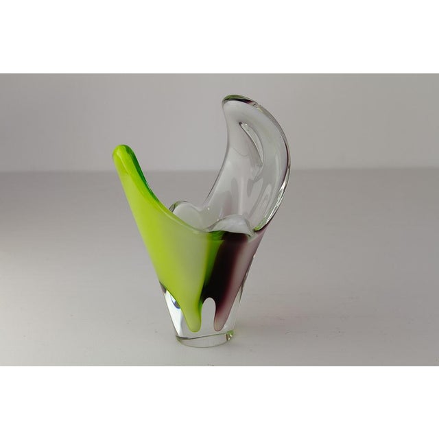 Paul Kedelv Mid-Century Coquille Glass Vase by Paul Kedelv for Flygsfors, Sweden, 1950s For Sale - Image 4 of 18