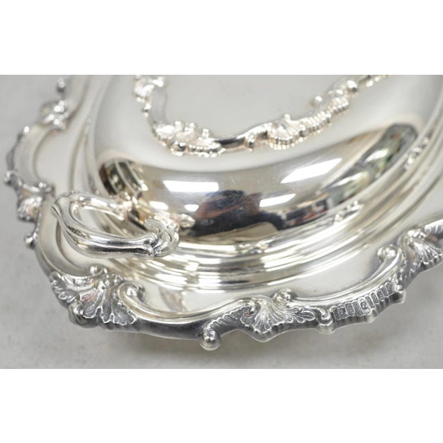Vintage Victorian Silver Plated Covered Vegetable Serving Dish With Glass Liner For Sale In Philadelphia - Image 6 of 13