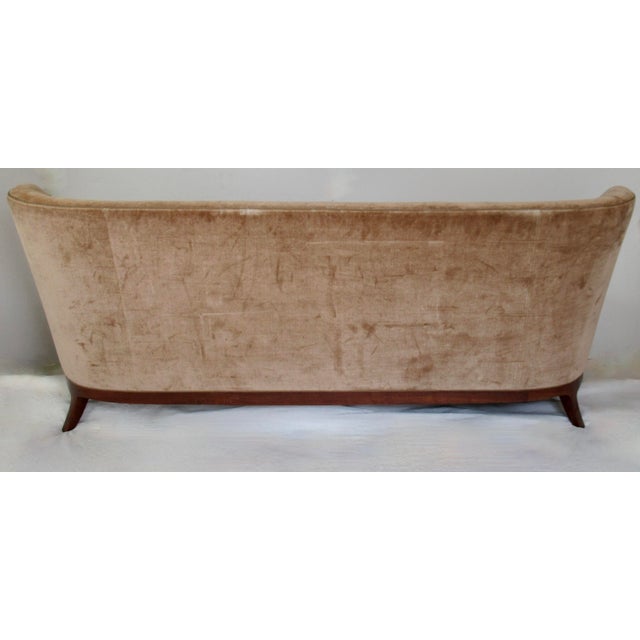 C. 2000 Donghia "Geneva," Coll. Walnut Framed Sofa With Donghia Cotton-Velvet Textile For Sale - Image 16 of 18
