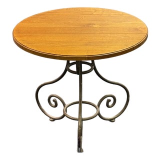 Ethan Allen Legacy Iron and Wood End Table For Sale