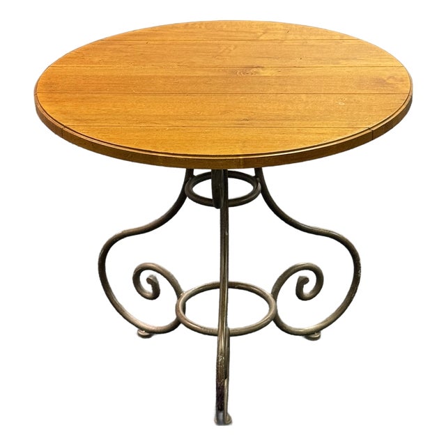 Ethan Allen Legacy Iron and Wood End Table For Sale