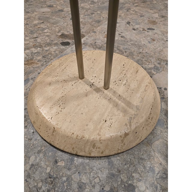 1980s 1980s Vico Magistretti Travertine Side Table by Cattelan Italia For Sale - Image 5 of 11