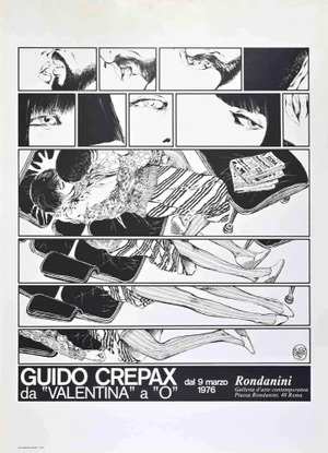 After Guido Crepax, from "Valentina" to "O", Vintage Offset Print, 1976