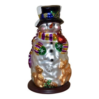 Thomas Pacconi Hand Blown and Hand Painted Christmas Snowman For Sale