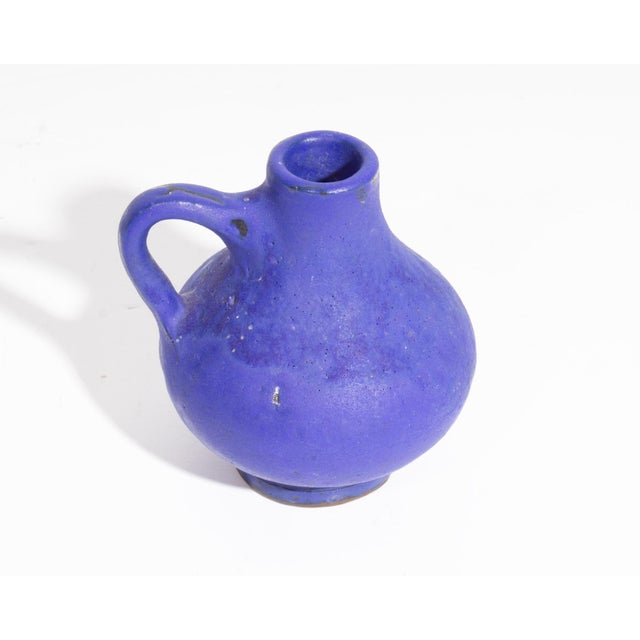 Mid-Century Modern West German Blue Ceramic Vase Jug by Hartwig Heyne Hoy For Sale - Image 3 of 7