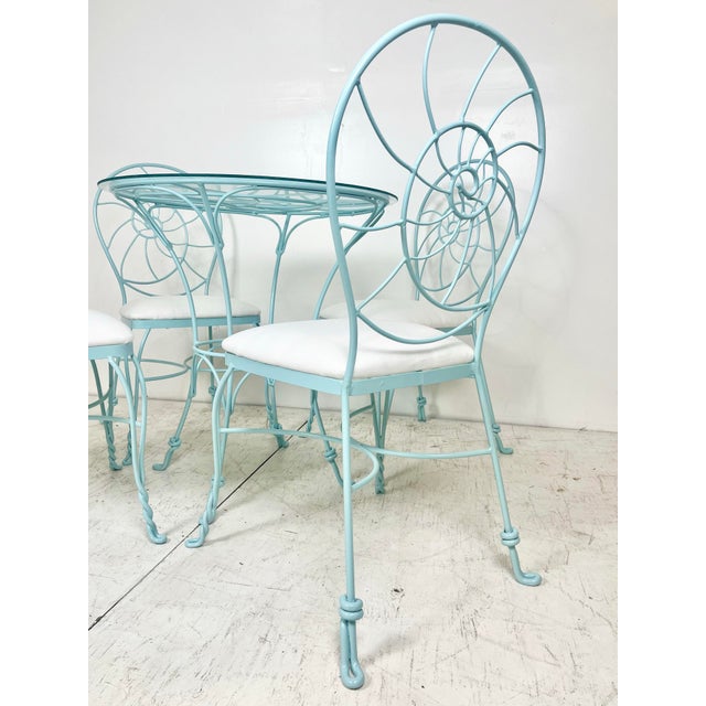 Wrought Iron Nautilus Shell Dining Set- Table and 4 Chairs For Sale - Image 11 of 12