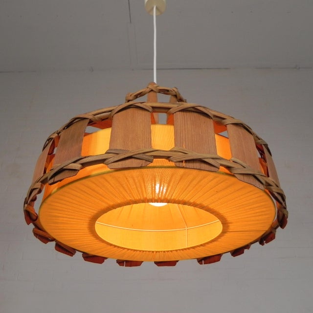 Vintage Hanging Lamp with Rattan Shade, 1970s For Sale - Image 16 of 16
