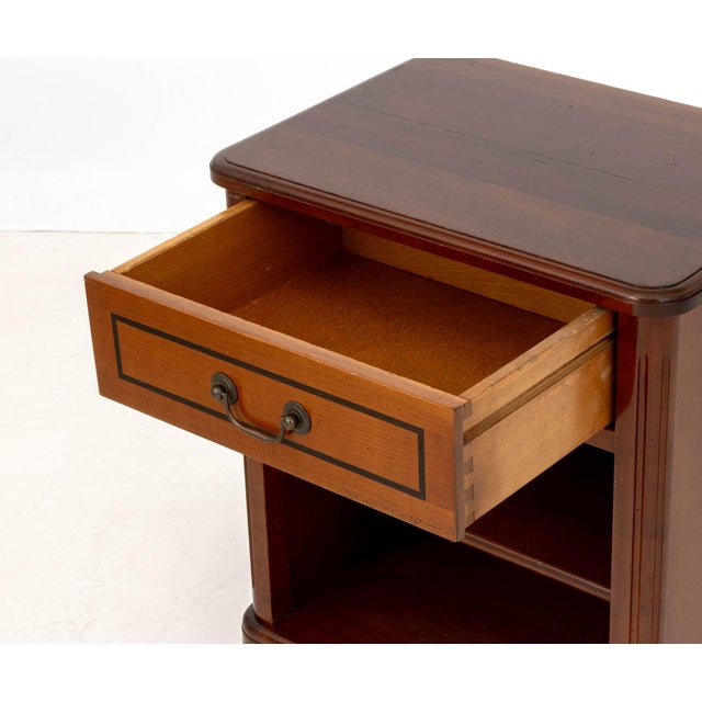 Wood Art Deco Style Cherrywood Bedside Tables, Pair For Sale - Image 7 of 8