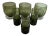 Vintage Mid-Century Modern Olive Green Lowball & Shot Glasses-A Set For Sale