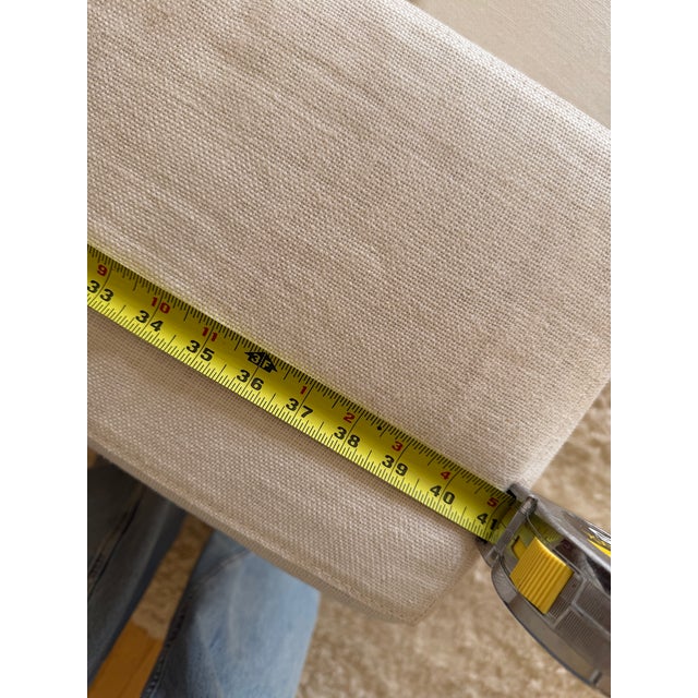 Rh Bella Sofa – Belgium Linen Basket Weave | White For Sale - Image 12 of 13