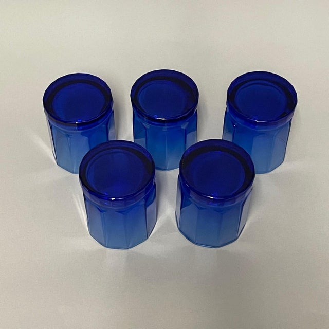 Anchor Hocking 1980s Anchor Hocking Cobalt Blue Essex Rocks Glasses - Set of 5 For Sale - Image 4 of 8