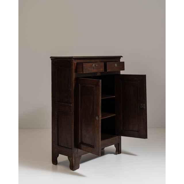 Neoclassical 19th Century French Dark Brown Neoclassical Cabinet in Originall Patina For Sale - Image 3 of 15