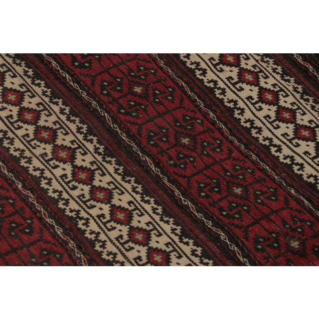 Textile Vintage Persian Kilim, Tribal Runner Rug With Geometric Borders - Rug & Kilim For Sale - Image 7 of 8