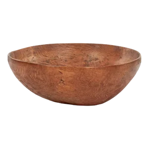 Slightly Organic Oval-Shape Swedish Dugout Bowl Covered in Remnants of Red Paint.